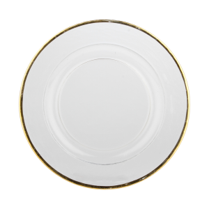 GOLD+RIM+HAMMERED+GLASS+CHARGER+13%22