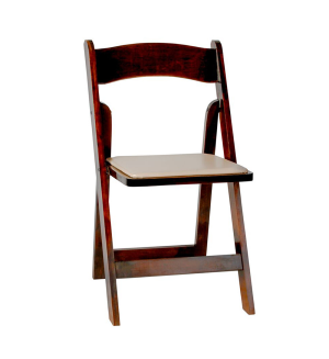 FRUITWOOD+FOLDING+CHAIR+W%2f+IVORY+PAD