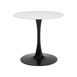 WHITE+DANTE+COCKTAIL+TABLE+W%2f+BLACK+PEDESTAL+30%22+ROUND+X+30%22+H